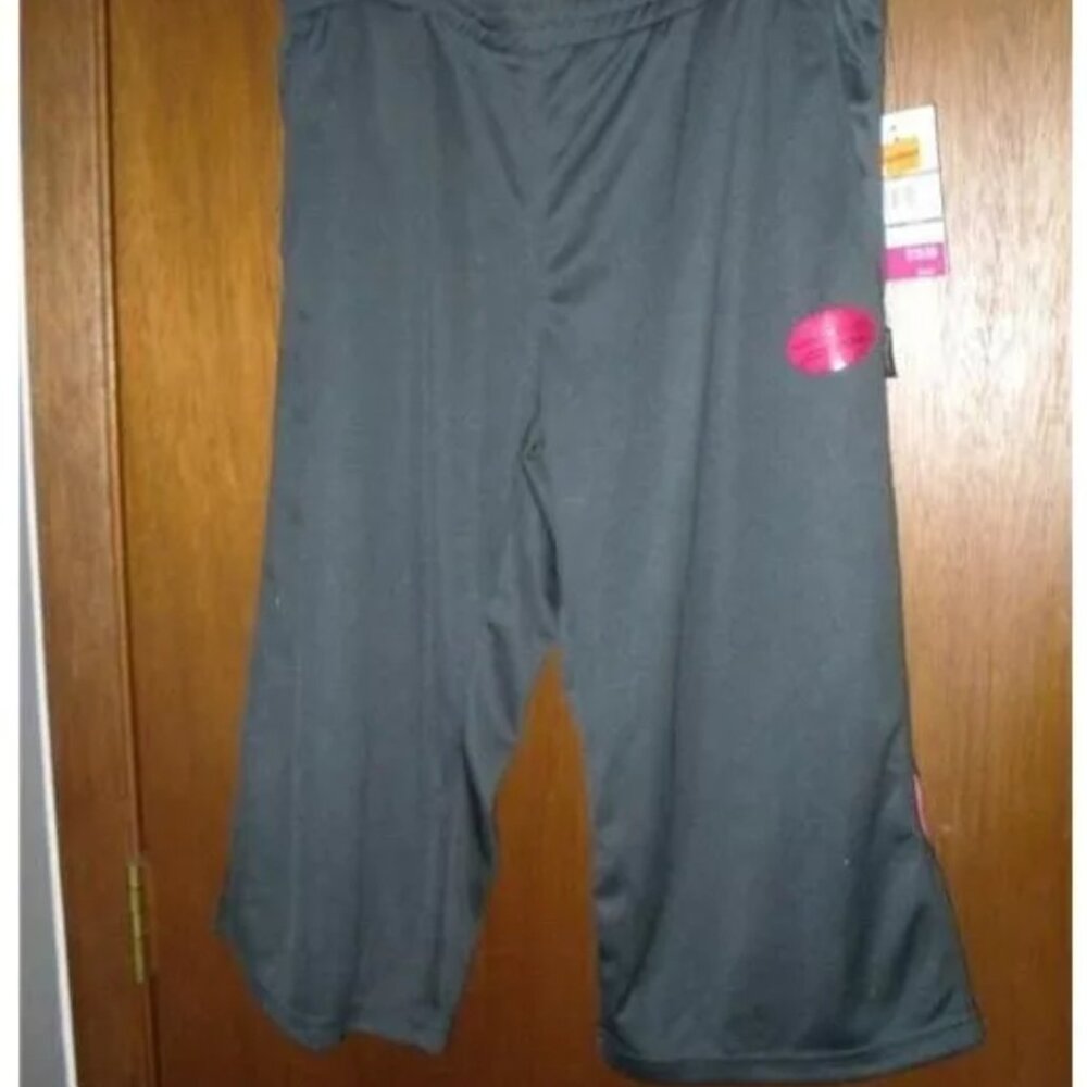 NEW APEX Large Capri Track Pant Asphalt Gray Pink Sweat Pant Sleep Lounge Pants
